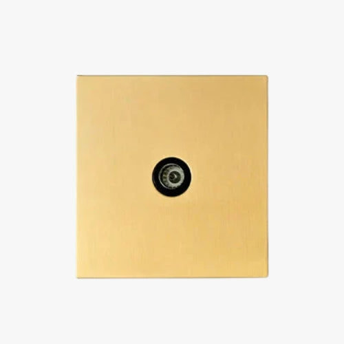 Prise TV en acier doré brossé