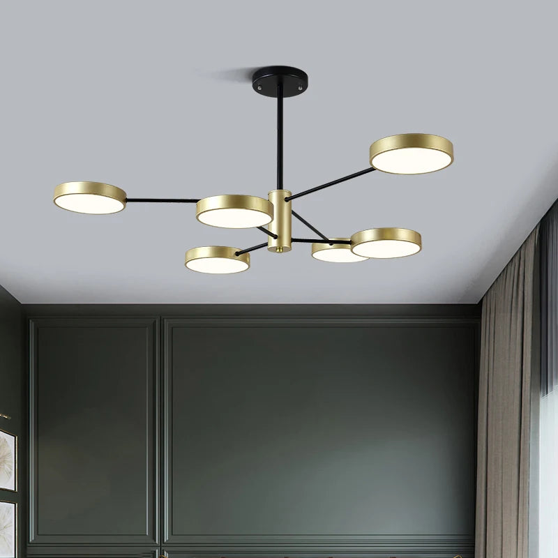 lustre moderne à leds éclairage nordique créatif intérieur - vue 4 sur 12
