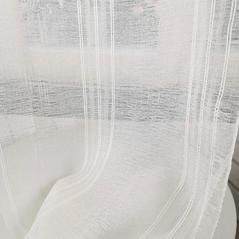 Rideau rayé style européen rétro tissu texturé décoratif