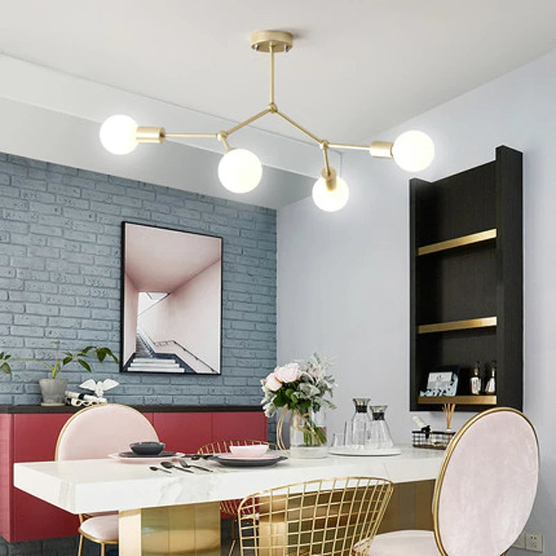 lustre moderne à plusieurs têtes pour intérieur créatif - vue 4 sur 27