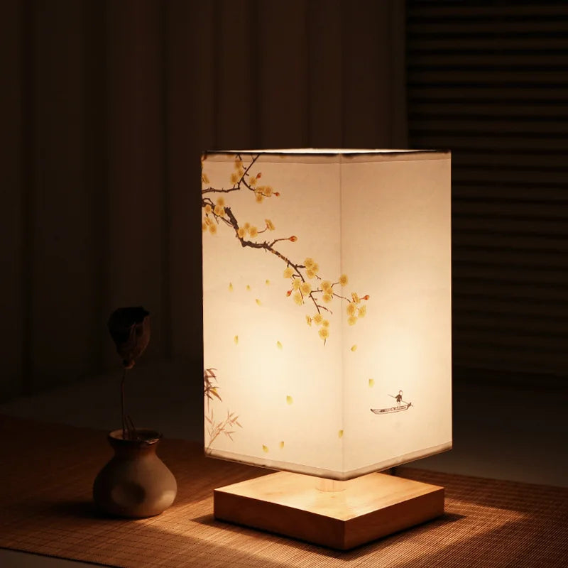lampes de table carrées à led style chinois à intensité variable - vue 4 sur 10