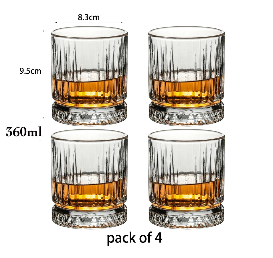 lot 4 verres whisky relief old fashioned crystal