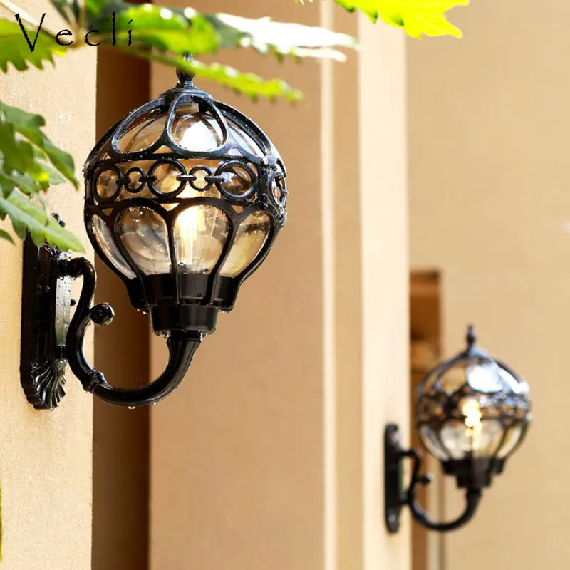 Applique murale étanche extérieure rétro extérieur intérieur Villa jardin lampe de jardin extérieur mur allée couloir balcon décoration - vue 3 sur 8