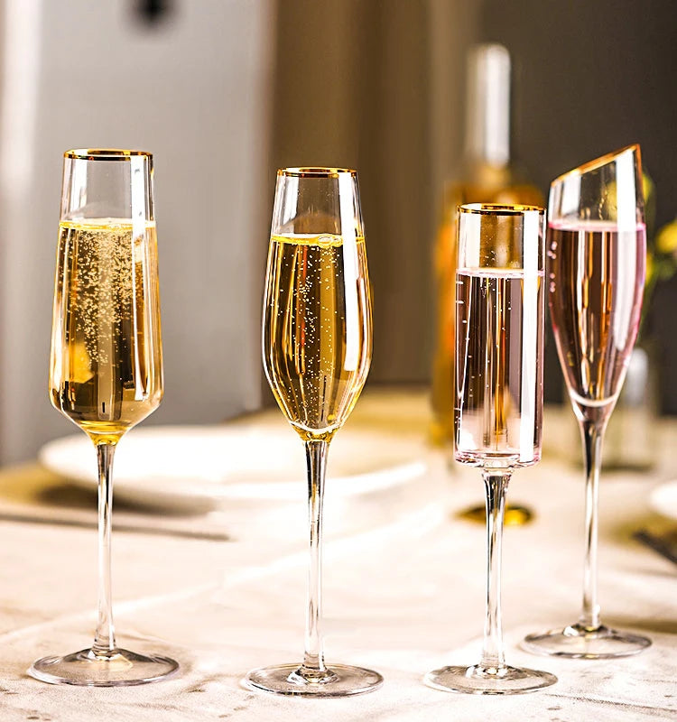 Flutes a champagne design elegant verre souffle main - vue 7 sur 7