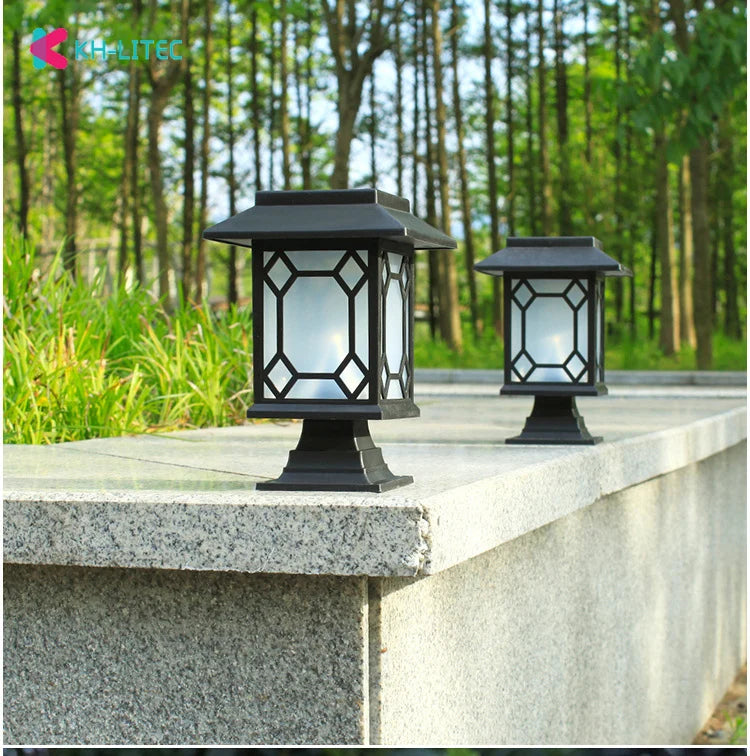 lanterne solaire rétro pour jardin et allée extérieure - vue 5 sur 8