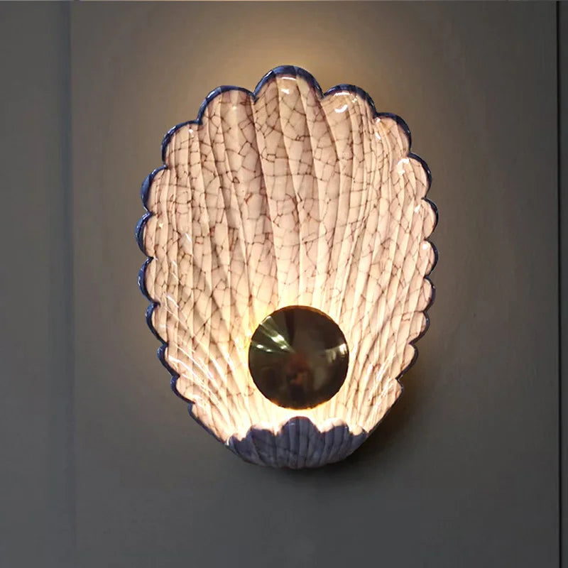 applique murale moderne led avec petite coquille créative