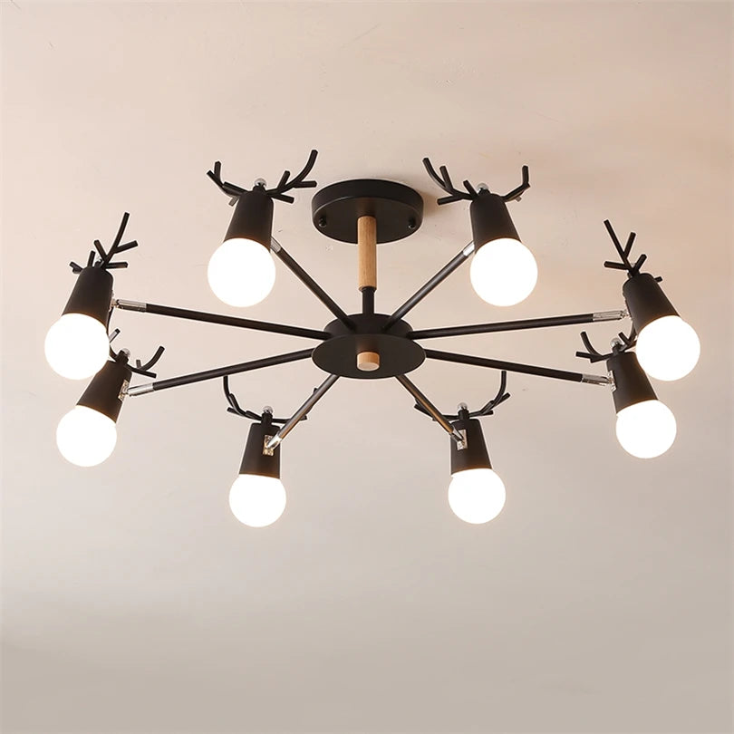 lustre en bois nordique led macaron pour chambre d'enfant