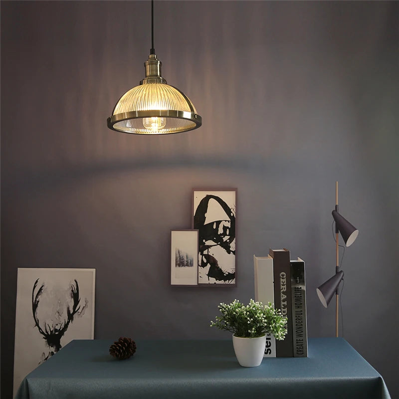 suspension rétro industrielle en verre pour intérieur moderne - vue 2 sur 7