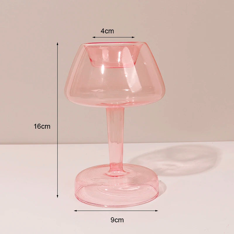 bougeoirs en verre rétro classiques pour décoration de mariage et intérieure - vue 12 sur 17