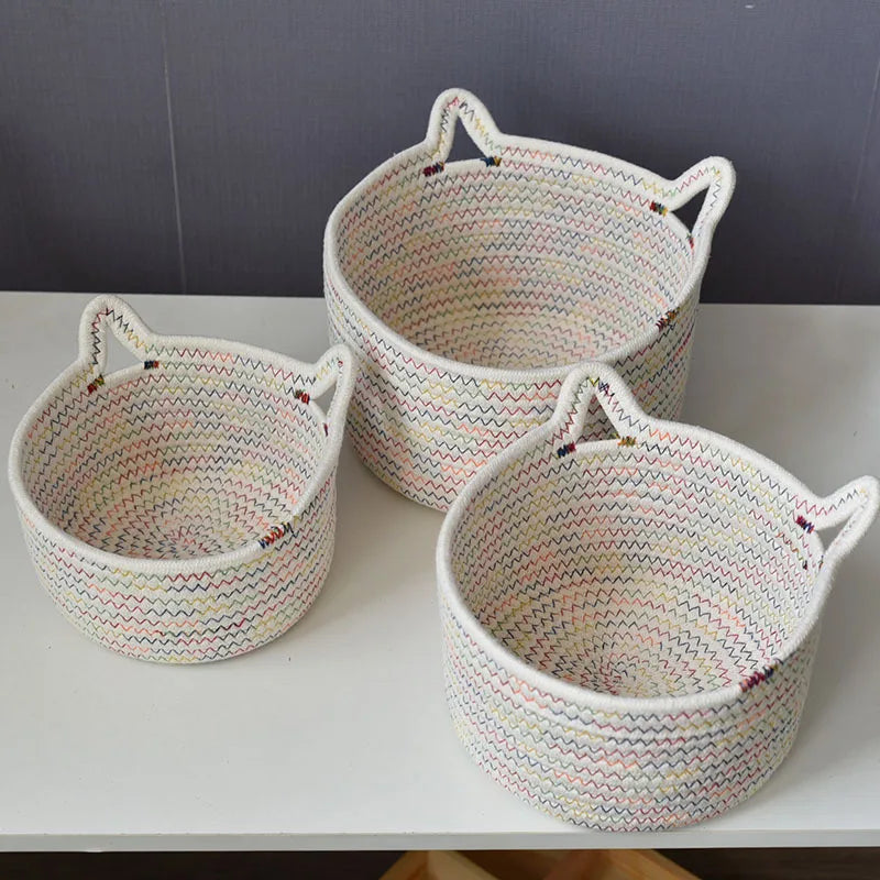 panier de rangement en corde pour cosmétiques et objets divers - vue 3 sur 8