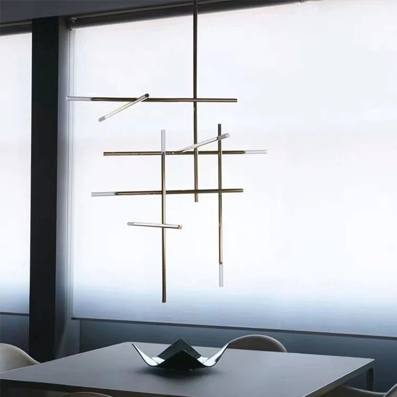 lustre led de luxe postmoderne doré pour hôtel et restaurant - vue 3 sur 6