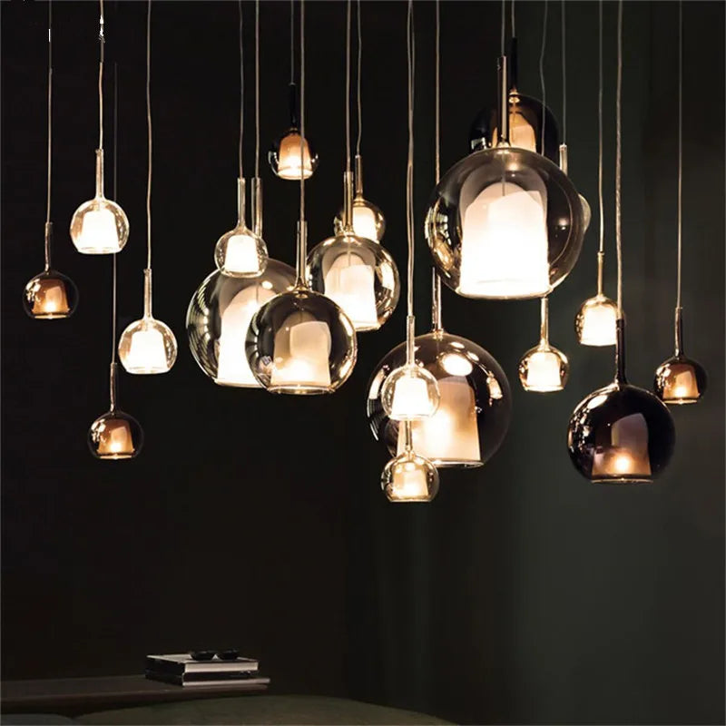 Suspension design moderne nordique en verre design penta glo