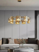 lustre moderne de luxe simple en verre led nordique