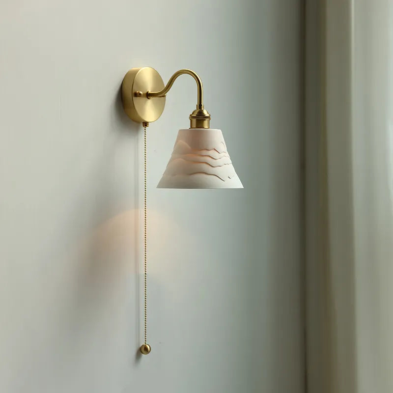 applique led moderne verre chaîne interrupteur nordique cuivre lumière - vue 6 sur 23