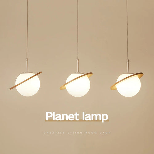 suspension nordique en bois forme planète décorative