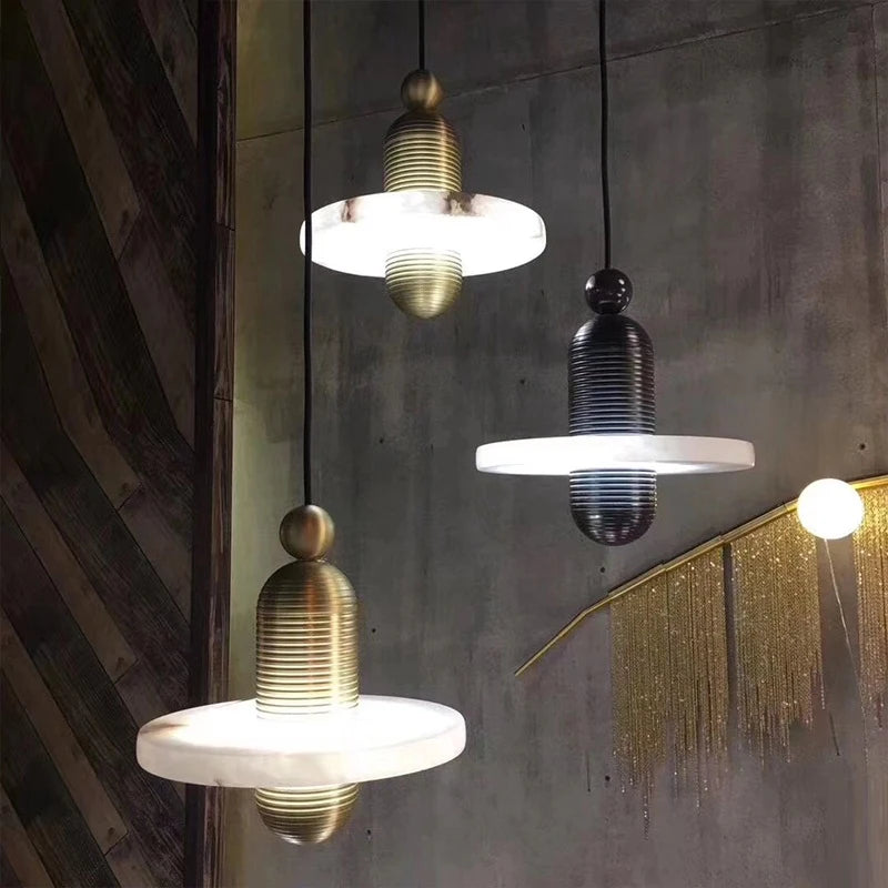 lampes suspendues led nordiques en marbre de luxe