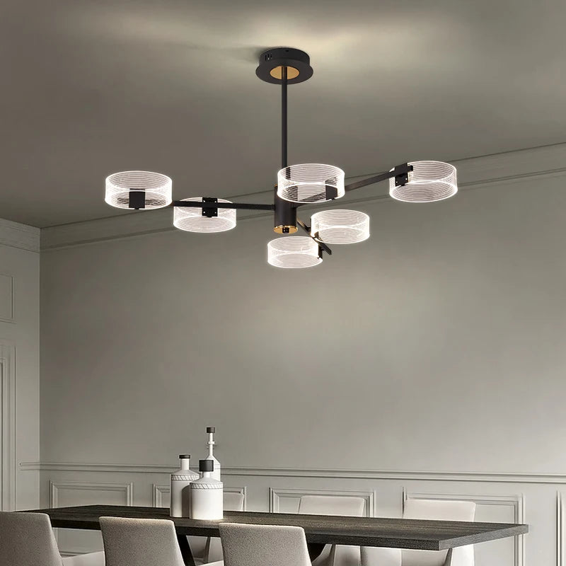 lustre industriel acrylique led pour éclairage intérieur décoratif - vue 4 sur 13