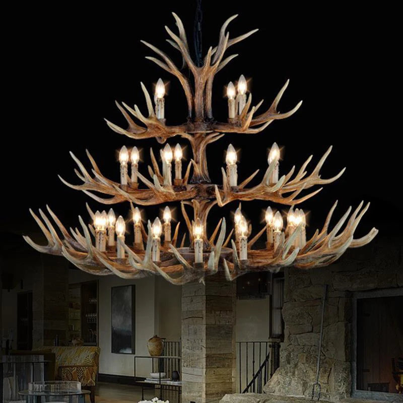 lustre en résine en forme de bois de cerf pour décoration de maison