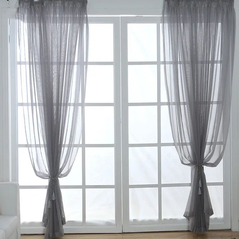 Voilage tulle transparent mesure hauteur 300cm salon chambre - vue 7 sur 11