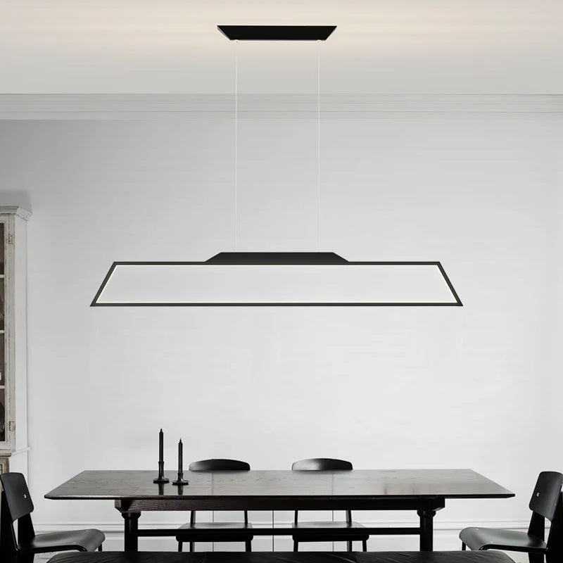 lustre led moderne rectangulaire pour restaurant et bar - vue 2 sur 12