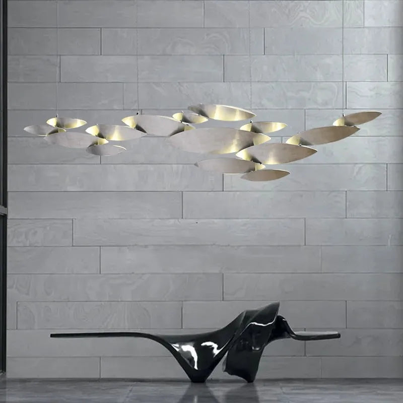 lustre led postmoderne en acier inoxydable pour villa