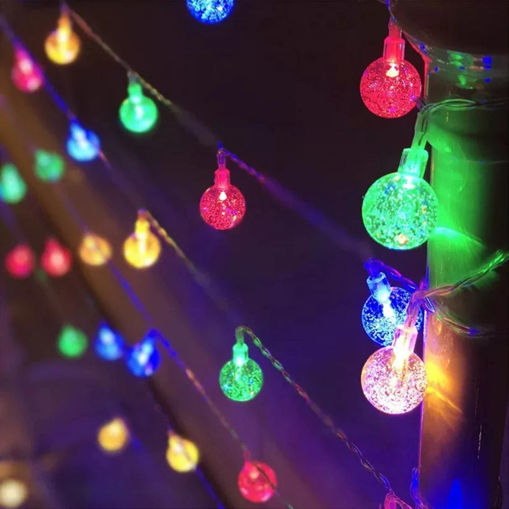 guirlande lumineuse à boules de cristal led pour décorations festives - vue 3 sur 9