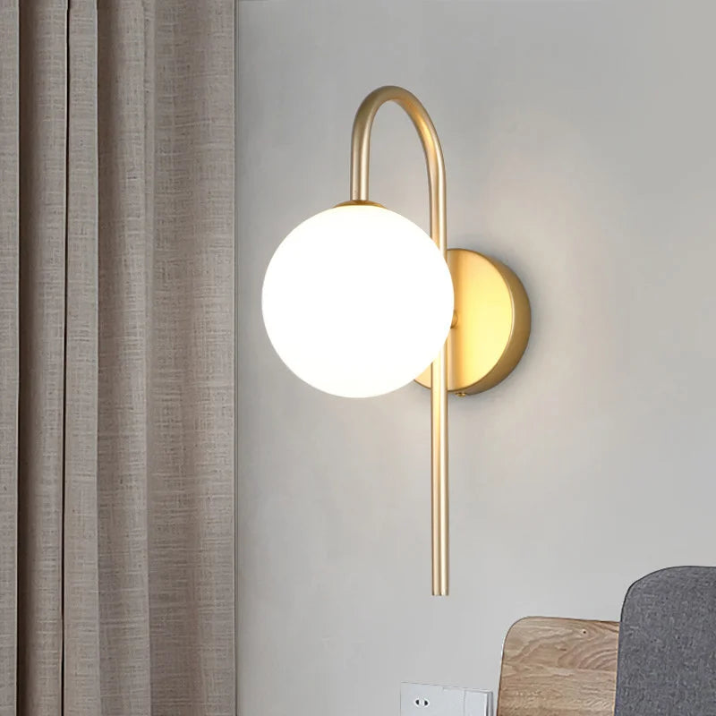 applique led boule de verre de luxe pour hôtel bar