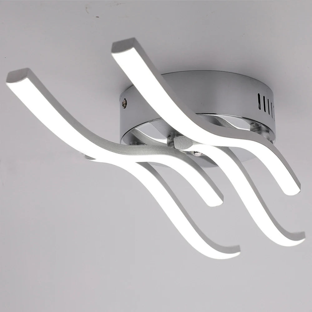 plafonnier led moderne en surface design incurvé décoratif - vue 3 sur 9