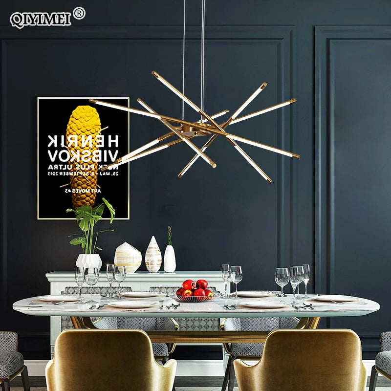 lustre led moderne pour décoration intérieure et éclairage - vue 5 sur 14