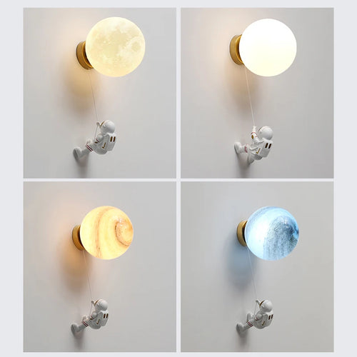 applique murale lune nordique pour chambre d'enfants en cuivre