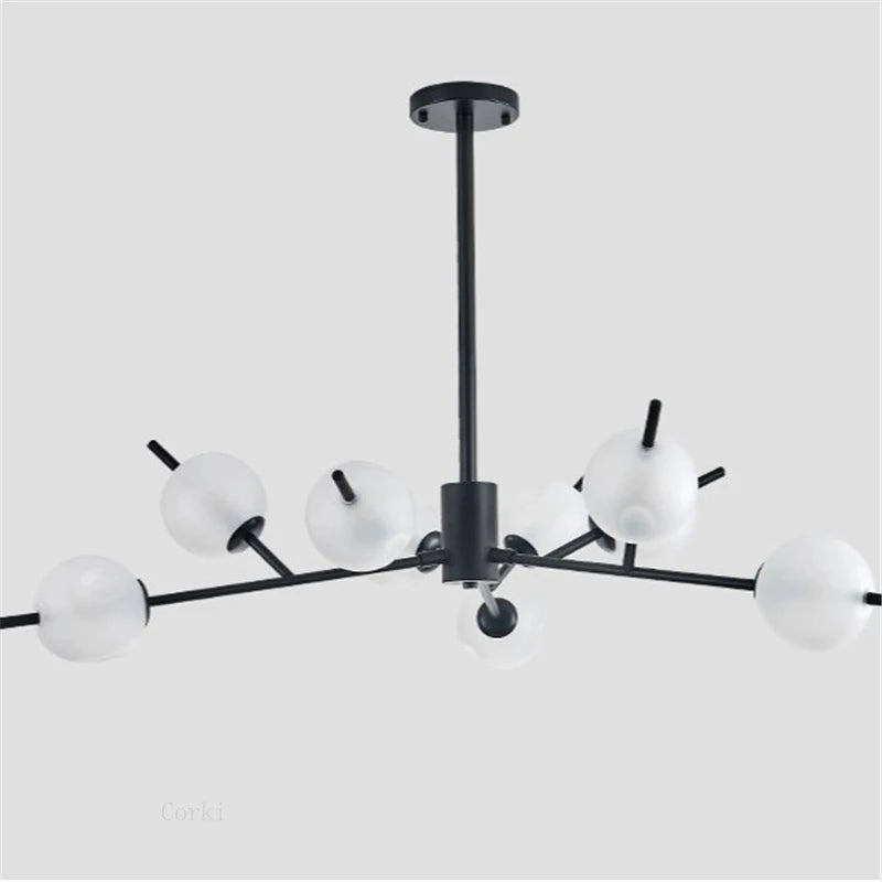 lustre en verre moderne style nordique pour décoration intérieure - vue 6 sur 14