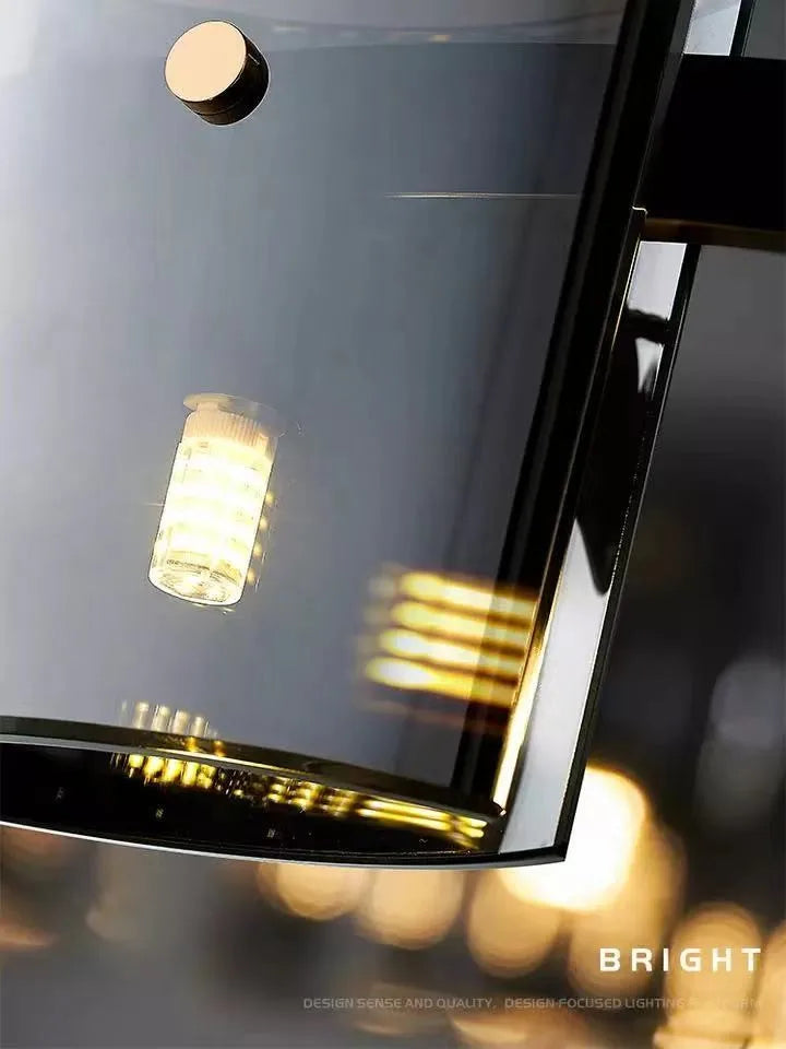 lustre moderne de luxe simple en verre led nordique - vue 6 sur 12