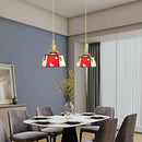 suspension rétro en verre teinté style japonais pour décoration intérieure