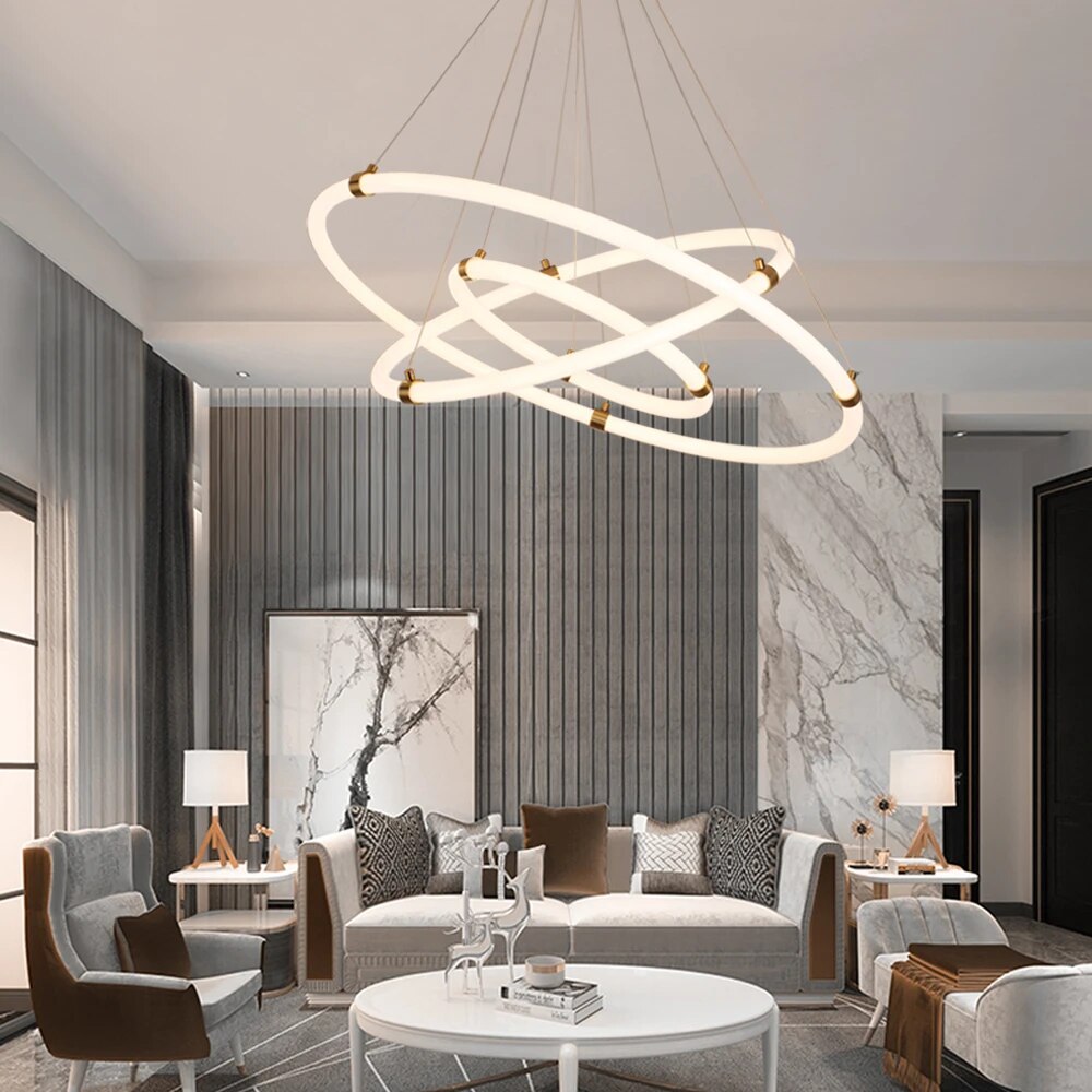 Lustre led nordique moderne décoration - vue 5 sur 10