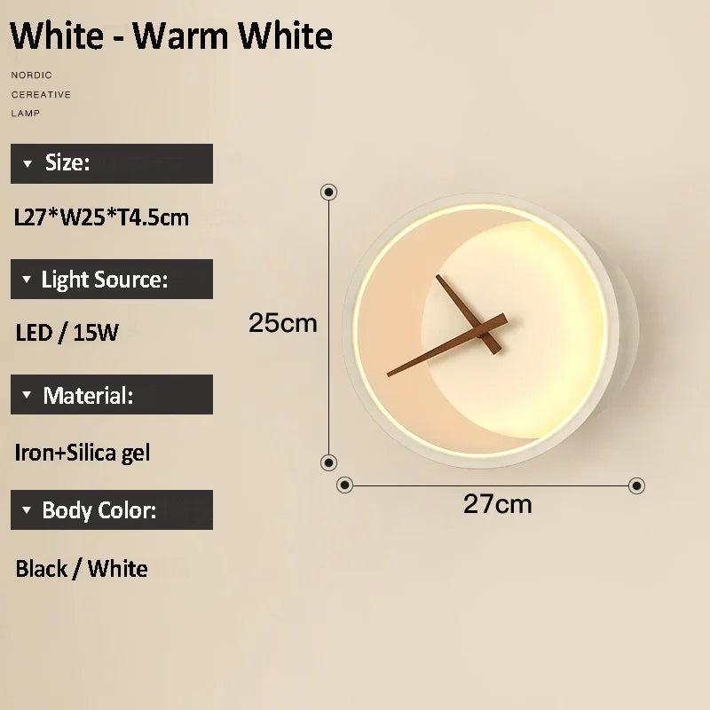 applique murale led design nordique en forme de croissant - vue 5 sur 8