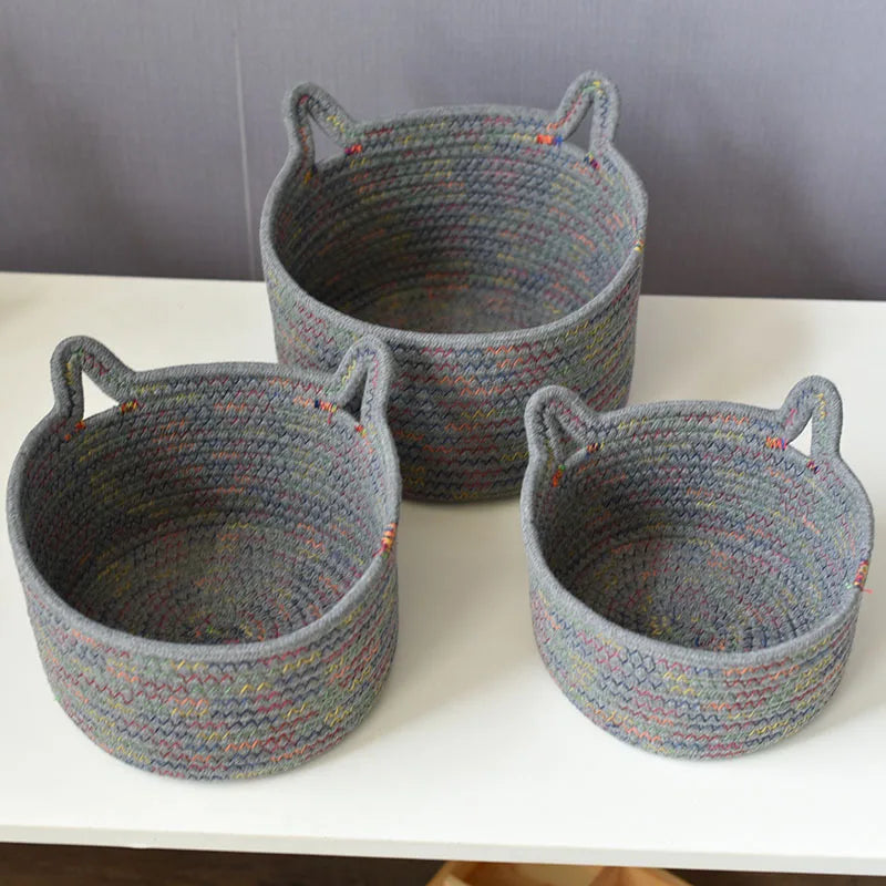panier de rangement en corde pour cosmétiques et objets divers - vue 4 sur 8