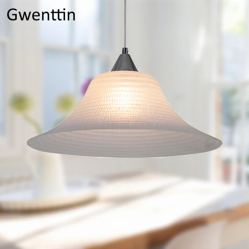 suspension moderne en verre style chapeau de paille décor intérieur - vue 8 sur 7