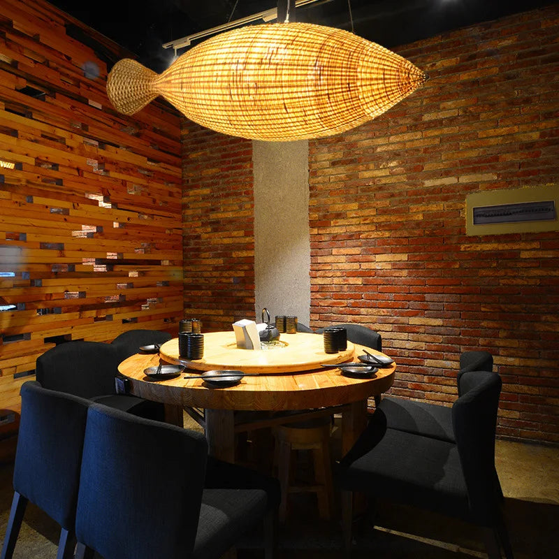 Lustre japonais en bambou - vue 5 sur 7