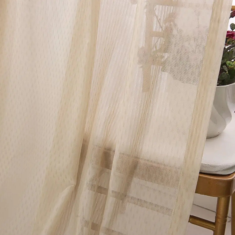 Voilage motifs floraux géométriques style européen salon chambre