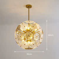 Deyidn luxe or suspension ronde verre plafond lustre pour Villa salle à manger chambre décorative moderne intérieur lumière