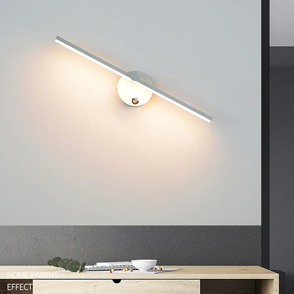 Applique murale d'intérieur LED nordiques 8W blanc/noir appliques murales pour la maison chambre chevet miroir avant avec applique murale Swith AC110V/220V - vue 3 sur 12
