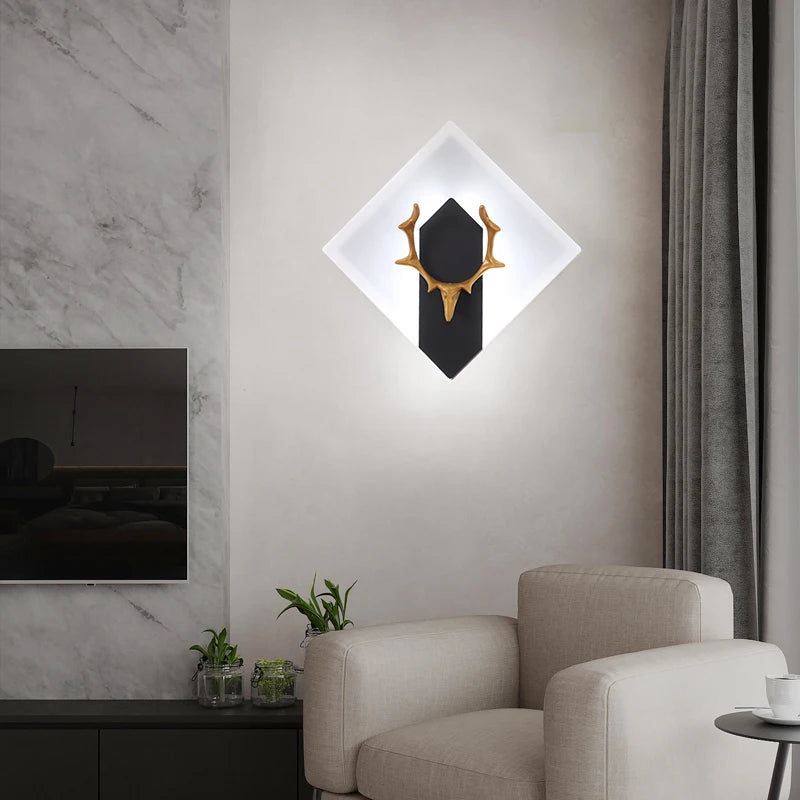 applique murale led moderne en fer et acrylique décorative - vue 5 sur 10