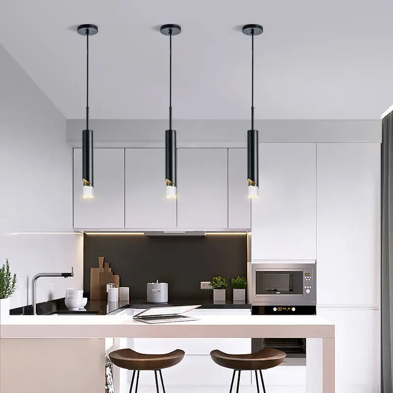 Lampe pendante de chevet de chambre à coucher post-moderne LED E27 ampoule noir cuivre salon table suspendue luminaires suspendus