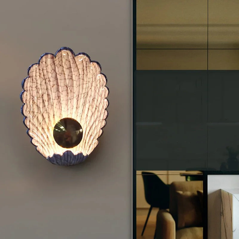 applique murale moderne led avec petite coquille créative - vue 4 sur 7