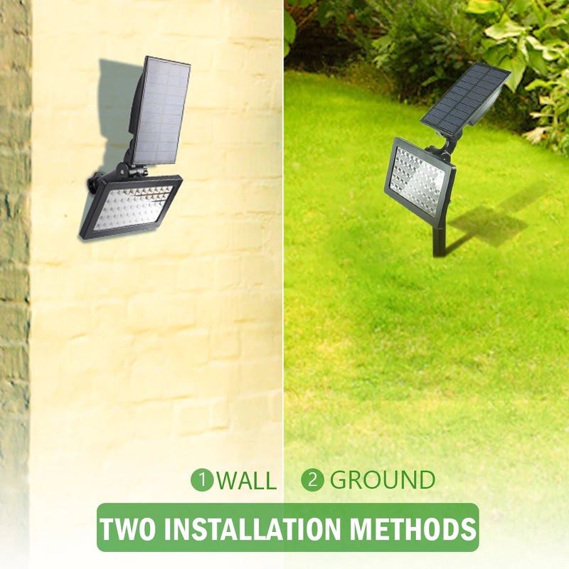 lampe solaire extérieure 50 led t-sunrise éclairage mural décoratif