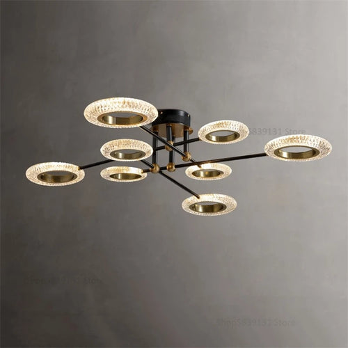 plafonnier led en cuivre avec abat-jour pmma haute transmission