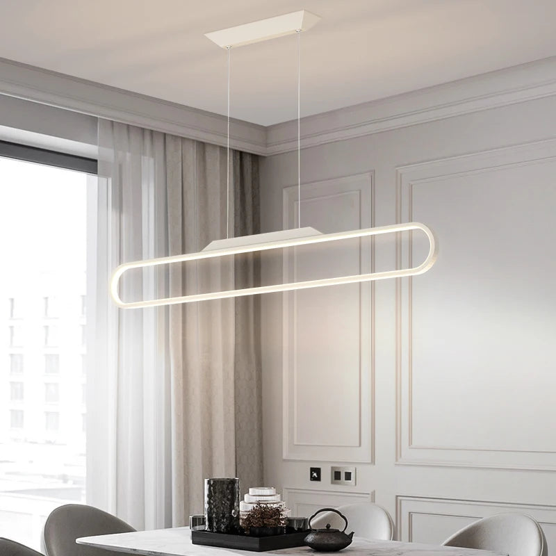 lustre led moderne rectangulaire pour restaurant et bar - vue 6 sur 12