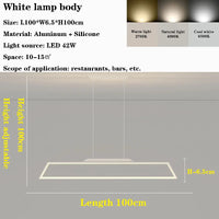 lustre led moderne rectangulaire pour restaurant et bar