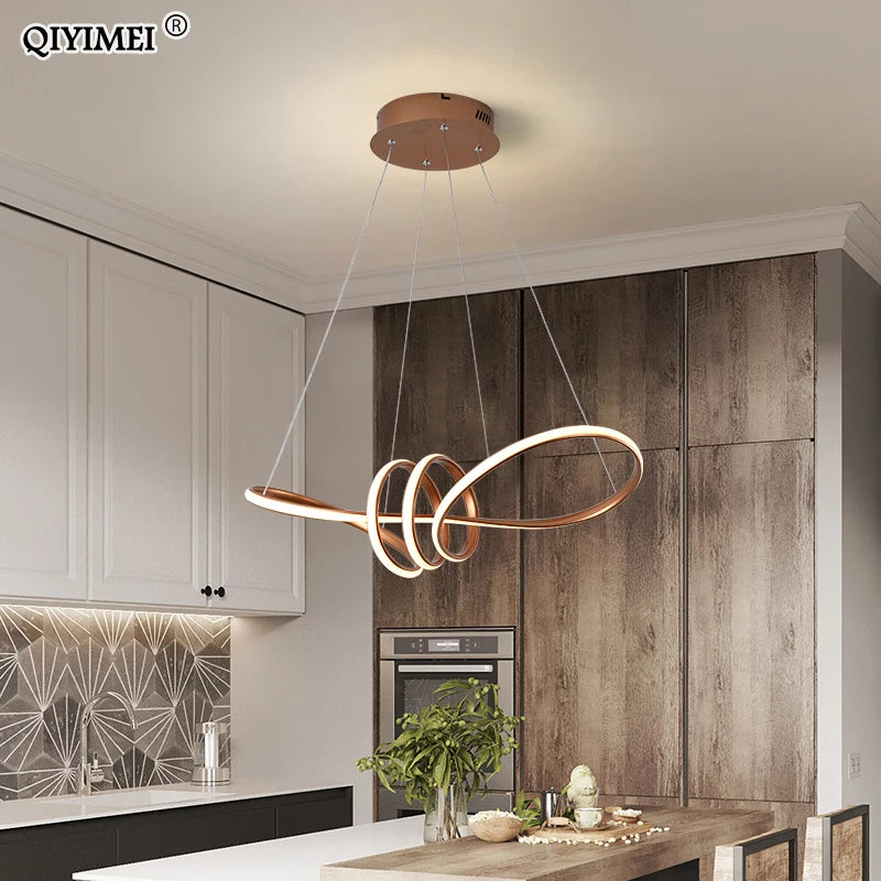 lampe suspendue led moderne avec télécommande luminaria avize