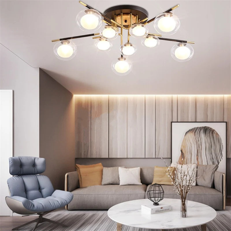 plafonniers nordiques simples luxe décoration maison luminaires suspendus - vue 3 sur 9
